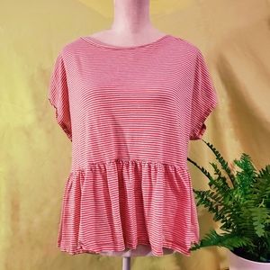 LOFT Slouchy Striped Peplum ⛵